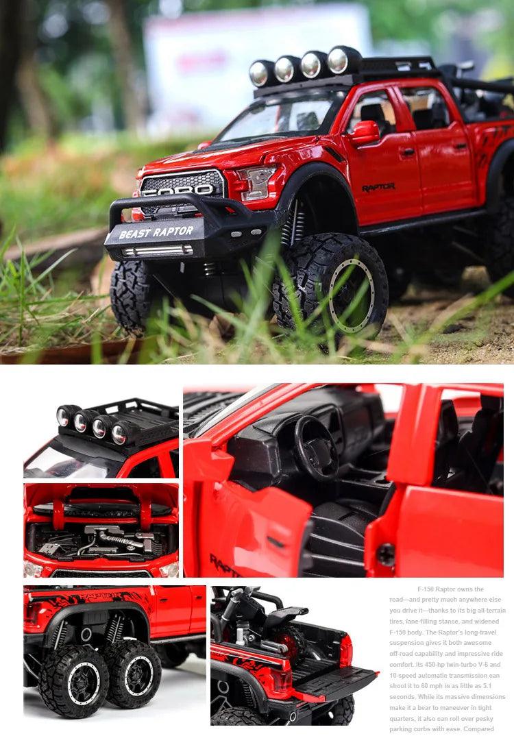 RAPTOR Técnico Diecast Alloy Car Model, Veículo Off-Road, Brinquedos para Meninos, Presente de Aniversário, Coleção Infantil - dk digital