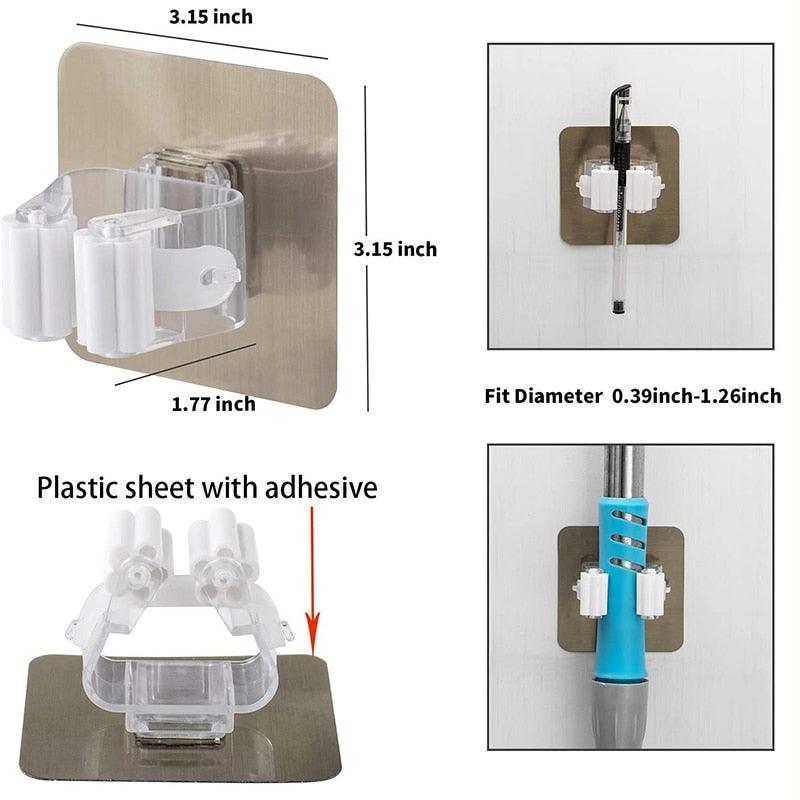 Ganchos multifuncional de parede para Vassouras, rodos com autoadesivo - dk digital