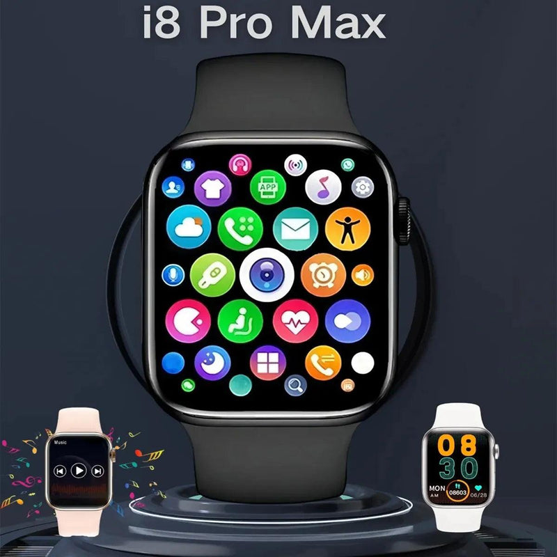 Relógio inteligente resposta chamada leitor de música saúde esporte pulseira rastreador de fitness mostrador personalizado smartwatch feminino masculino presente i8 pro max 2024 - dk digital