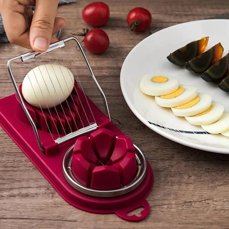 Multifunctional Egg Cutter Stainless Steel Egg Slicer Sectioner Cutter Mold Flower-Shape Luncheon Meat Cutter Kitchen Gadgets - dk digital