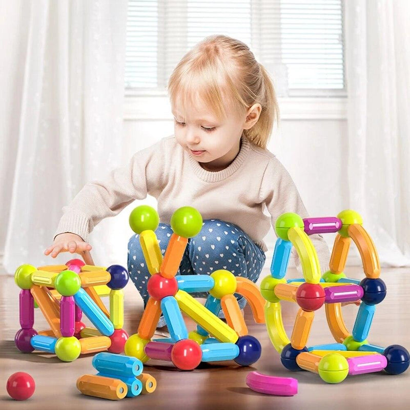 Blocos de construção magnéticos mágicos Brinquedo Conjunto magnético Ímã Bola Bastões Rod Jogos Montessori Brinquedos educativos para crianças - dk digital