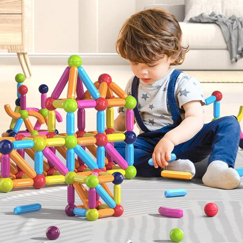 Blocos de construção magnéticos mágicos Brinquedo Conjunto magnético Ímã Bola Bastões Rod Jogos Montessori Brinquedos educativos para crianças - dk digital