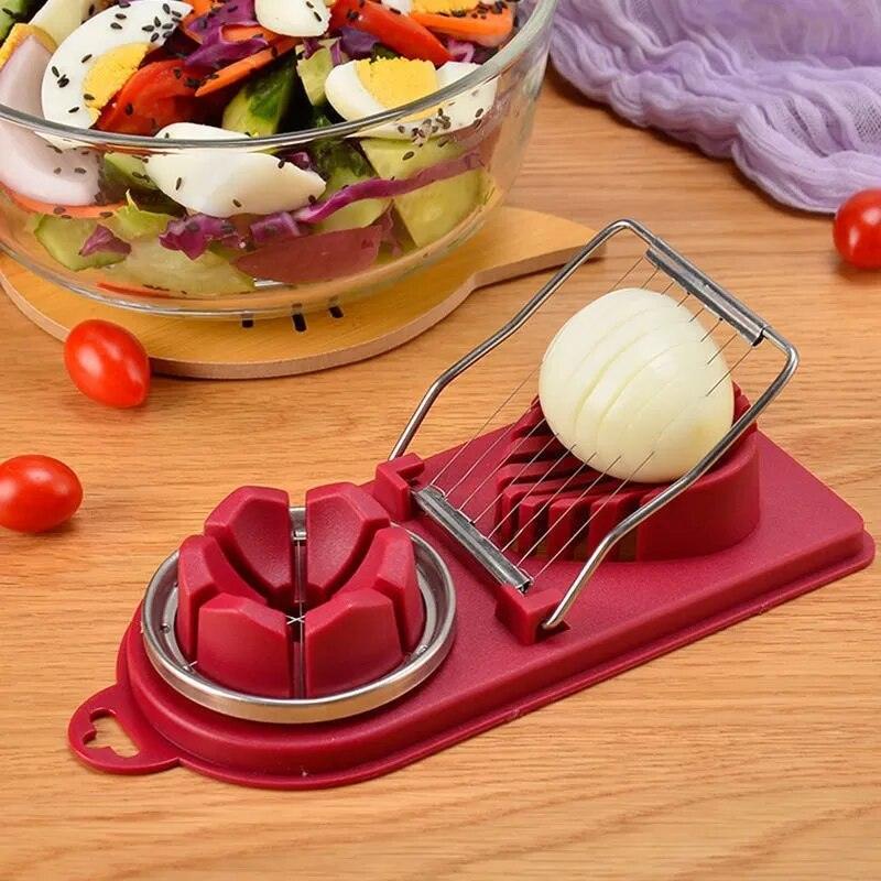 Multifunctional Egg Cutter Stainless Steel Egg Slicer Sectioner Cutter Mold Flower-Shape Luncheon Meat Cutter Kitchen Gadgets - dk digital