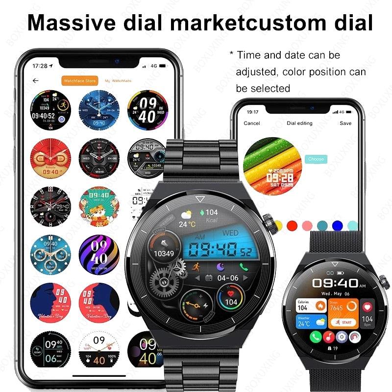 GT3 Pro Smartwatch à prova d'água para homens, tela HD, freqüência cardíaca, chamada Bluetooth, Huawei, Xiaomi, NFC, IP68, 390x390, 2023 - dk digital