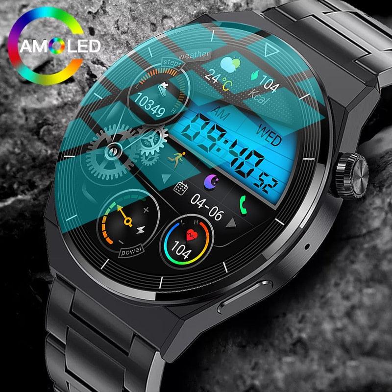 GT3 Pro Smartwatch à prova d'água para homens, tela HD, freqüência cardíaca, chamada Bluetooth, Huawei, Xiaomi, NFC, IP68, 390x390, 2023 - dk digital